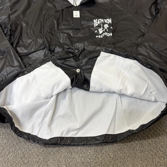 Death Row Records 1991 Jacket Size Large L Black Windbreaker LA HIP HOP Y2K Rap - Picture 6 of 13